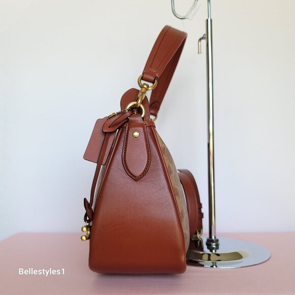 COACH Cary Signature Canvas & Calf Leather w Convertible Straps Crossbody 🎈$238 - Picture 7 of 16